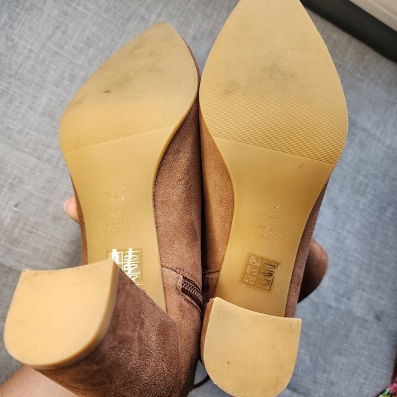 Stuart Weitzman Cappuccino Tieback Block Bootie - Size 7.5 *PLZ READ DESCRIPTION - Picture 6 of 13